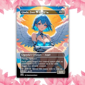 Giada, Fonte da Esperança V3, Cartão de Proxy Personalizado de Anime de Anjo Waifu, Cartão Único para Comandante EDH, Presente para Ele/Ela