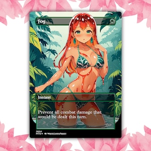 Cartão de proxy personalizado de anime Waifu com slime de neblina, cartão único para comandante EDH, presente para ele/ela