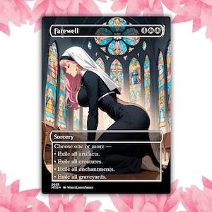 Cartão de Proxy Personalizado de Despedida de Anime Waifu Cartão Único para Comandante EDH Presente para Ele/Ela