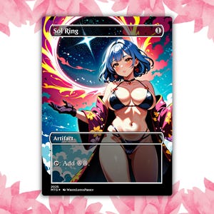 Cartão de Proxy Personalizado Sol Ring Glow Style Anime Waifu Cartão Único para Comandante EDH Presente para Ele/Ela