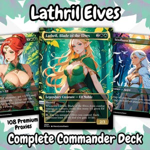 Elf Tribal Anime Waifu Proxy Deck 100 Cards + Tokens | Full Commander EDH Deck