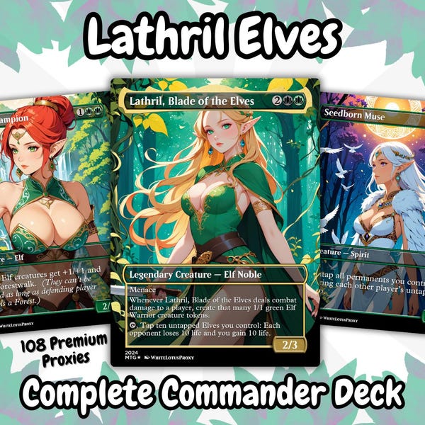 Talia Proxy Elf Tribal Anime Waifu 100 kart + żetony | Talia Full Commander EDH