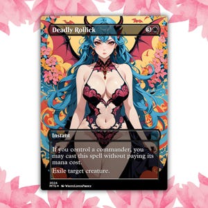Tarjeta proxy personalizada de Waifu de anime Deadly Rollick, tarjeta individual para comandante EDH, regalo para él/ella