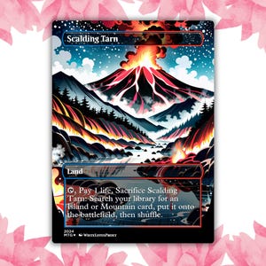 Cartão de Proxy Personalizado de Anime Waifu com Estilo Glow Scalding Tarn, Cartão Único para Comandante EDH, Presente para Ele/Ela