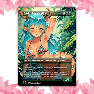 Cartão de proxy personalizado de anime Waifu Slime de vitalidade duradoura, cartão único para comandante EDH, presente para ele/ela
