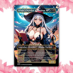 Lynde, Tormentor Alegre V1 Anime Waifu Cartão Proxy Personalizado Cartão Único para Comandante EDH Presente para Ele/Ela