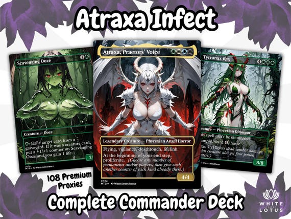 Atraxa INFECT Anime Waifu Proxy Deck 100 Cards + Tokens | Full Commander Deck