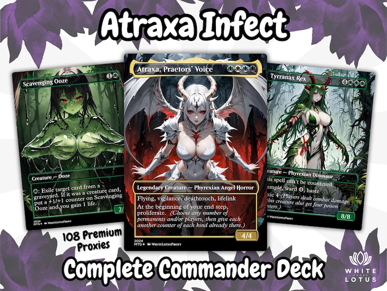 anime girl waifu  proxy commander deck angel custom proxy cards  commander deck cute angel mtg magic cards themed deck anime custom magic card gift for him gift for her edh deck complete deck high print quality proxies cedh blue black white green