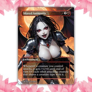 Shared Animosity Vampire Anime Waifu Custom Proxy Card Single Card For EDH Commander Gift For Him/Her