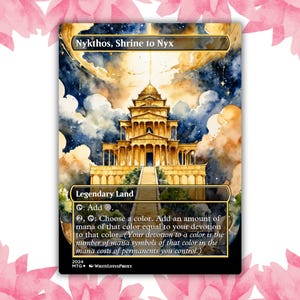 Nykthos, Santuário de Nyx, Cartão de Procuração Personalizado de Anime de Anjo Waifu, Cartão Único para Comandante EDH, Presente para Ele/Ela