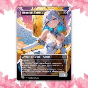 Cartão de Proxy Personalizado de Anime Roaming Throne Angel Waifu, Cartão Único para Comandante EDH, Presente para Ele/Ela