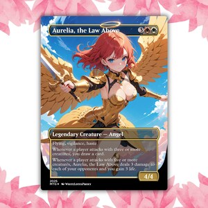 Aurelia, a Lei Acima, Anjo, Anime, Waifu, Cartão de Procuração Personalizado, Cartão Único para Comandante EDH, Presente para Ele/Ela