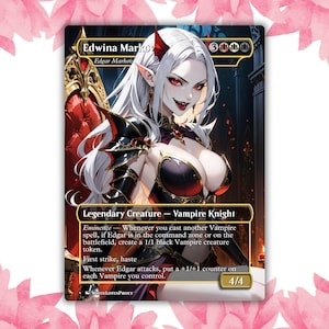 Cartão de Proxy Personalizado Edwina Markov V2 Glow Style Anime Waifu Cartão Único para Comandante EDH Presente para Ele/Ela