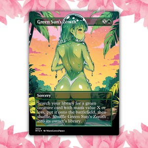 Cartão de proxy personalizado de anime Waifu de slime Zenith do Green Sun, cartão único para comandante EDH, presente para ele/ela