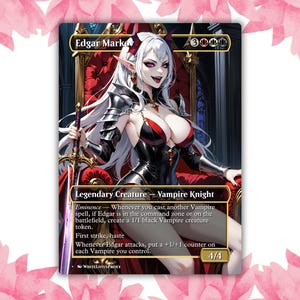 Edgar Markov V2 Glow Style Anime Waifu Cartão Proxy Personalizado Cartão Único para Comandante EDH Presente para Ele/Ela