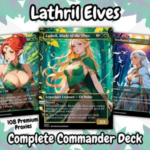 Lathril Blatt der Elfen Anime Waifu Bereit zu spielen Proxy Kommandant Deck Benutzerdefinierte Proxy EDH Elf Stammeselfen Hochwertige Karten