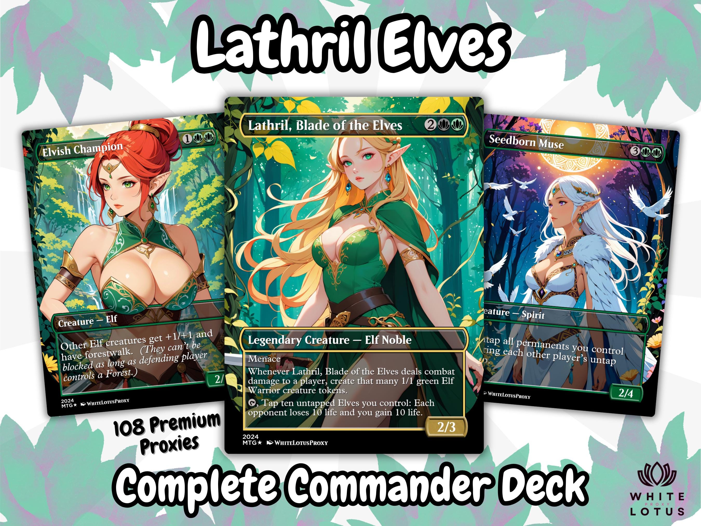 Lathril Blade of the Elves Anime Waifu Ready to Play Proxy Commander Deck Custom Proxy  EDH Elf Tribal Elves High Quality Cards MTG