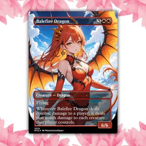 Cartão de Proxy Personalizado Waifu de Anime Dragão Balefire, Cartão Único para Comandante EDH, Presente para Ele/Ela