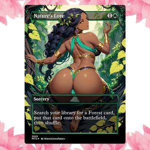 Nature's Lore Anime Waifu Custom Proxy Card Enkele kaart voor EDH Commander Cadeau voor hem/haar