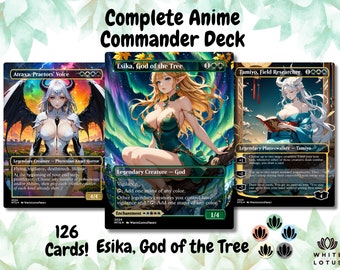 Esika God of the Tree Anime Style Waifu Commander Deck Custom Proxy MTG EDH Superfriends Englisch Hochwertige Karten