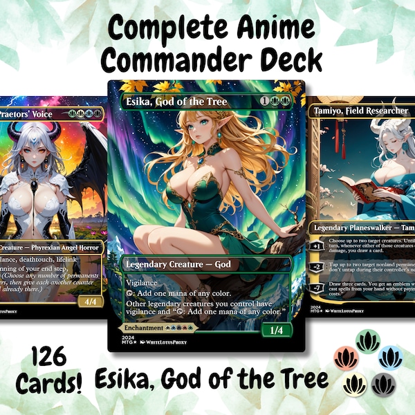 Esika God of the Tree Anime Style Waifu Commander Deck Custom Proxy MTG EDH Superfriends English High Quality Cards