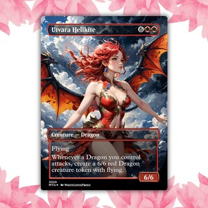 Cartão de Proxy Personalizado Utvara Hellkite Anime Waifu Cartão Único para Comandante EDH Presente para Ele/Ela