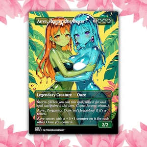 Aeve, Progenitor Ooze Slime V1 Anime Waifu Cartão Proxy Personalizado Cartão Único para Comandante EDH Presente para Ele/Ela