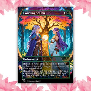 Verdubbeling seizoen Anime Waifu aangepaste proxykaart Enkele kaart voor EDH-commandant Cadeau voor hem/haar