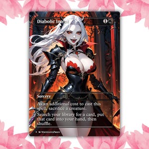 Diabolic Intent Vampire Anime Waifu Custom Proxy Card Single Card For EDH Commander Gift For Him/Her