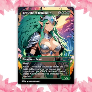 Cartão de Proxy Personalizado Waifu de Anime Behemoth Craterhoof, Cartão Único para Comandante EDH, Presente para Ele/Ela