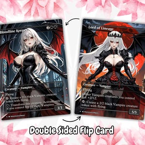 Bloodline keeper / Lord of Linage Anime Waifu doppelseitige Karte Flip Karte benutzerdefinierte Proxy-Karte Einzelkarte für EDH Kommandant Geschenk für Sie / Ihn