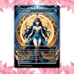 Cartão de Proxy Personalizado Anime Waifu Mana Vault, Cartão Único para Comandante EDH, Presente para Ele/Ela