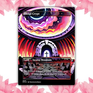 Cartão de Proxy Personalizado Anime Waifu Estilo Cripta Sangrenta Brilho Cartão Único para Comandante EDH Presente para Ele/Ela