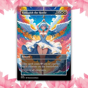 Vanquish the Horde Angel Anime Waifu Cartão Proxy Personalizado Cartão Único para Comandante EDH Presente para Ele/Ela