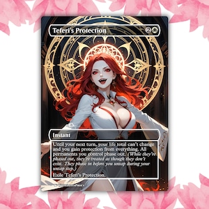 Cartão de Proxy Personalizado de Anime Waifu de Vampiro de Proteção de Teferi, Cartão Único para Comandante EDH, Presente para Ele/Ela