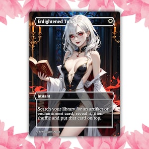Cartão de Proxy Personalizado de Anime Waifu de Vampiro Tutor Iluminado, Cartão Único para Comandante EDH, Presente para Ele/Ela