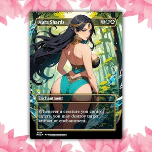 Aura Shards Anime Waifu Benutzerdefinierte Proxy-Karte Einzelkarte für EDH Kommandant Geschenk für Sie / Ihn