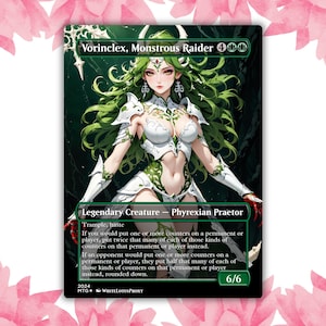 Cartão de Proxy Personalizado Vorinclex Monstrous Raider Anime Waifu Cartão Único para Comandante EDH Presente para Ele/Ela