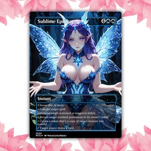 Cartão de Proxy Personalizado Sublime Epiphany Anime Waifu Cartão Único para Comandante EDH Presente para Ele/Ela