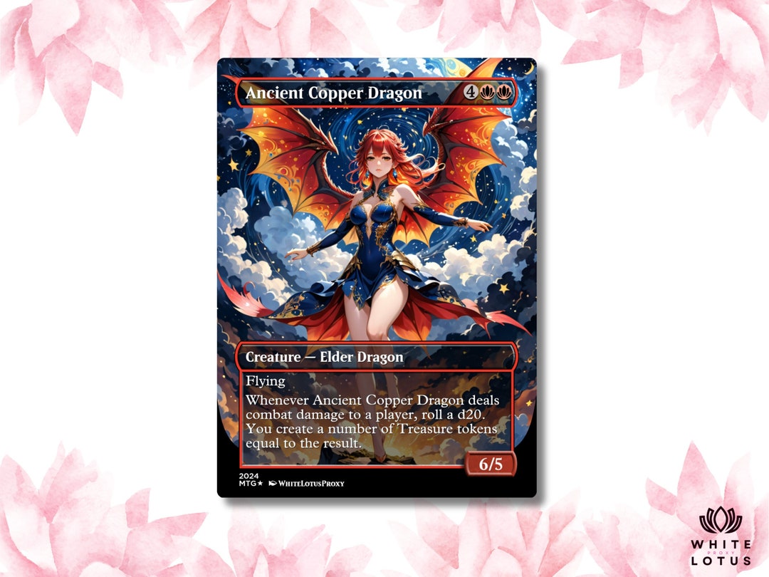Ancient Copper Dragon Anime Waifu Custom Proxy Card MTG - Etsy Canada