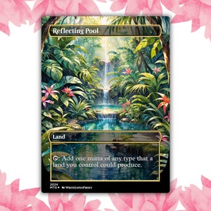 Carte de procuration personnalisée Anime Waifu avec piscine réfléchissante, carte unique pour commandant EDH, cadeau pour lui/elle