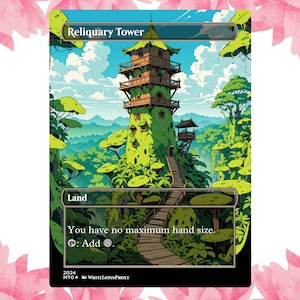 Torre de Relicário Slime Anime Waifu Cartão Proxy Personalizado Cartão Único para Comandante EDH Presente para Ele/Ela