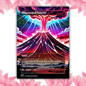 Cartão de Proxy Personalizado Dragonskull Summit Glow Style Anime Waifu Cartão Único para Comandante EDH Presente para Ele/Ela