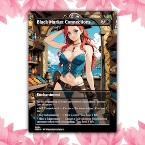 Black Market Verbindungen Anime Waifu Benutzerdefinierte Proxy-Karte Einzelkarte für EDH Kommandant Geschenk für Sie / Ihn