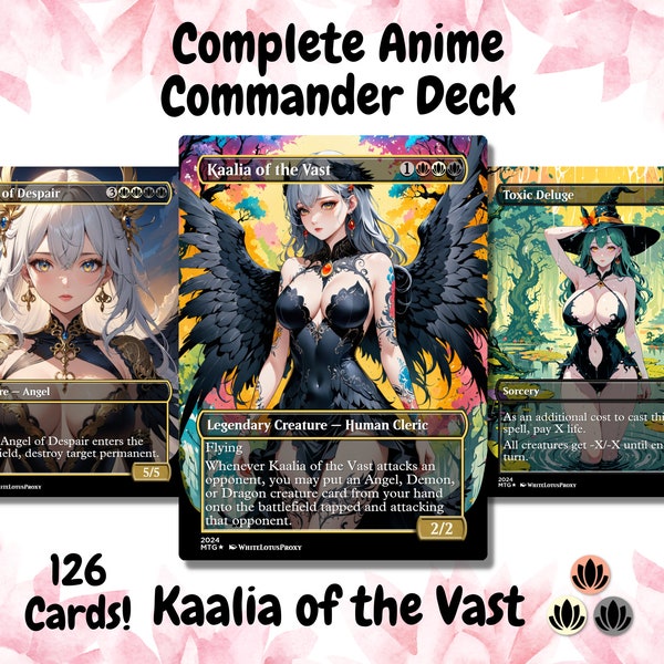 Kaalia of the Vast Anime Style Waifu Commander Deck Custom Proxy MTG EDH Angel Demon Dragon English High Quality Cards