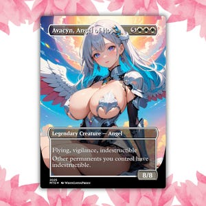 Avacyn, Anjo da Esperança, Cartão de Procuração Personalizado de Anime de Anjo Waifu, Cartão Único para Comandante EDH, Presente para Ele/Ela
