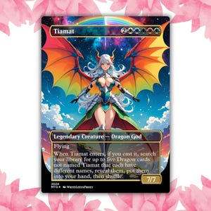 Tiamat Anime Waifu carte de procuration personnalisée carte unique pour commandant EDH cadeau pour lui/elle