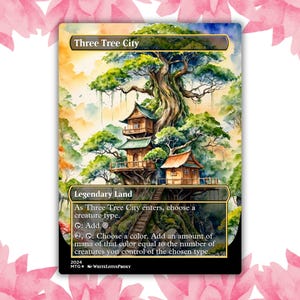 Cartão de Proxy Personalizado de Anime Waifu com Anjo da Cidade das Três Árvores, Cartão Único para Comandante EDH, Presente para Ele/Ela