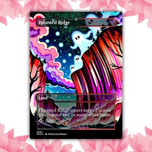 Cartão de Proxy Personalizado de Anime Waifu com Estilo Glow Haunted Ridge, Cartão Único para Comandante EDH, Presente para Ele/Ela