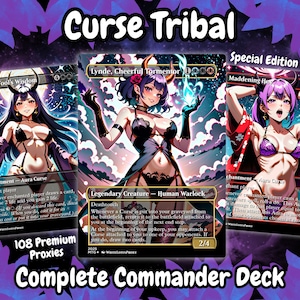Cartas de alta calidad en inglés de Curse Tribal Anime Waifu listas para jugar Proxy Commander Deck personalizado Proxy EDH Curse Tribal